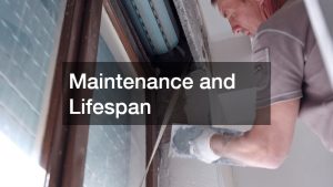 Man performing maintenance on roller shutter